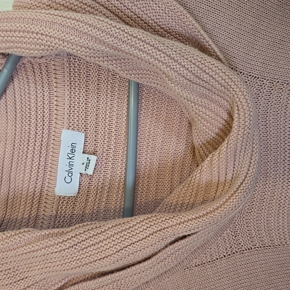 Calvin Klein Pink Cowl Sweater, Vintage Women's Pullover Sweater, Large - Picture 3 of 6